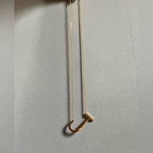 Initial J Necklace Gold
